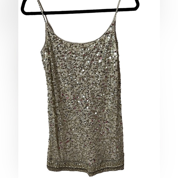 Gudi Dresses & Skirts - Gudi Vintage Gold Sequin & Beaded Mini Sheath Size 2